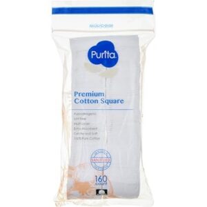 purita premium multipurpose square cotton pads pack of 160 pcs 100.8